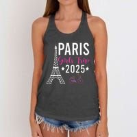 France Paris Girl Trip 2025 Summer Vacation Ladies Weekend Women's Knotted Racerback Tank