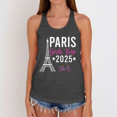 France Paris Girl Trip 2025 Summer Vacation Ladies Weekend Women's Knotted Racerback Tank