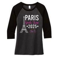 France Paris Girl Trip 2025 Summer Vacation Ladies Weekend Women's Tri-Blend 3/4-Sleeve Raglan Shirt