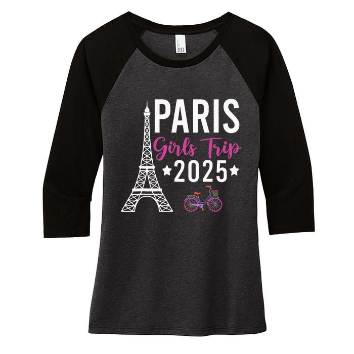 France Paris Girl Trip 2025 Summer Vacation Ladies Weekend Women's Tri-Blend 3/4-Sleeve Raglan Shirt