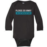 Funny Please Go Away IM Introverting Introversion Baby Long Sleeve Bodysuit