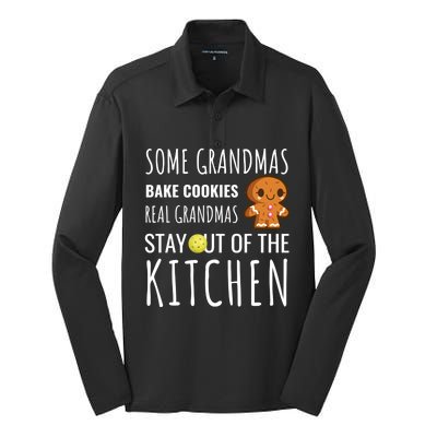 Funny Pickleball Grandma Stay Out Of The Kitchen Player Meaningful Gift Silk Touch Performance Long Sleeve Polo