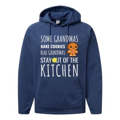 Funny Pickleball Grandma Stay Out Of The Kitchen Player Meaningful Gift Performance Fleece Hoodie