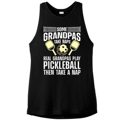 Funny Pickleball Grandpa Pickleball Player Gift Ladies PosiCharge Tri-Blend Wicking Tank