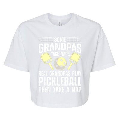 Funny Pickleball Grandpa Pickleball Player Gift Bella+Canvas Jersey Crop Tee