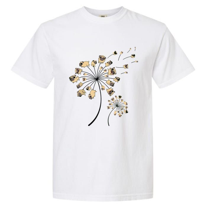 Funny Pug Gift For Men Women Cool Flower Dog Dandelion Lover Garment-Dyed Heavyweight T-Shirt