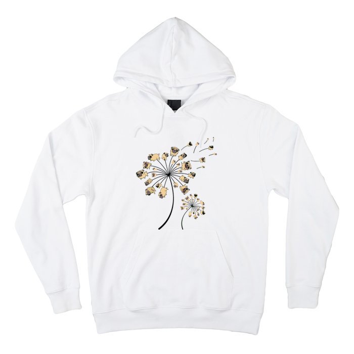 Funny Pug Gift For Men Women Cool Flower Dog Dandelion Lover Hoodie