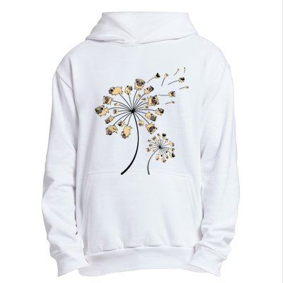 Funny Pug Gift For Men Women Cool Flower Dog Dandelion Lover Urban Pullover Hoodie