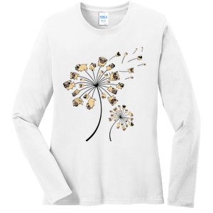 Funny Pug Gift For Men Women Cool Flower Dog Dandelion Lover Ladies Long Sleeve Shirt