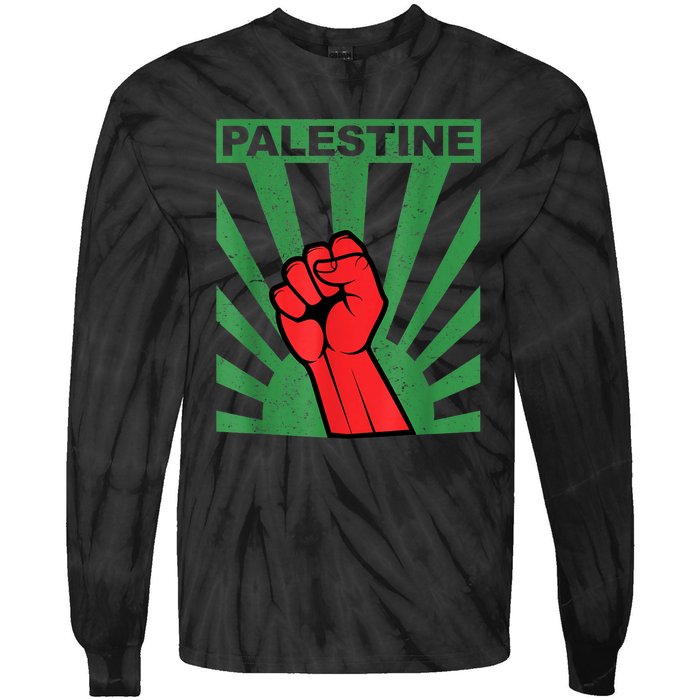 Free Palestine Gaza Palestinian Tie-Dye Long Sleeve Shirt