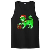 Funny Poisonous Green Cat Santa Claus Looking For Presents PosiCharge Competitor Tank