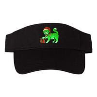 Funny Poisonous Green Cat Santa Claus Looking For Presents Valucap Bio-Washed Visor