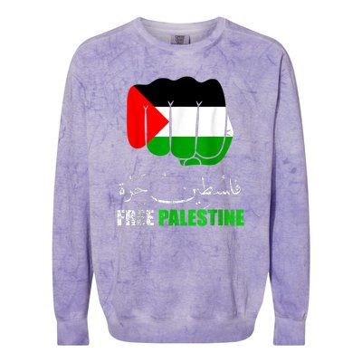 Free Palestine Gaza Palestinian Colorblast Crewneck Sweatshirt