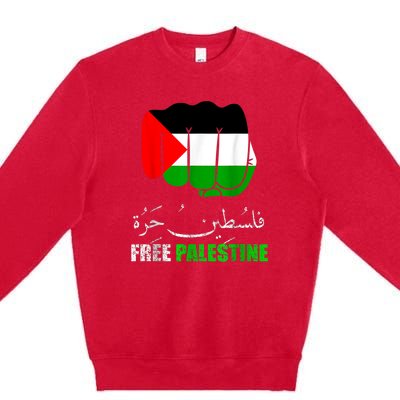 Free Palestine Gaza Palestinian Premium Crewneck Sweatshirt