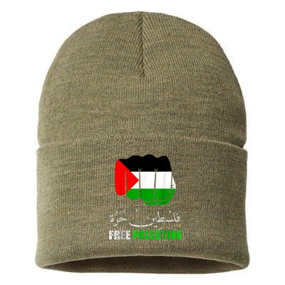 Free Palestine Gaza Palestinian Sustainable Knit Beanie