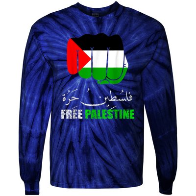 Free Palestine Gaza Palestinian Tie-Dye Long Sleeve Shirt