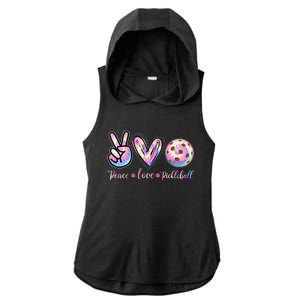 Funny Pickleball Gift Retired Ladies Peace Love Pickleball Great Gift Ladies PosiCharge Tri-Blend Wicking Draft Hoodie Tank