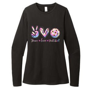 Funny Pickleball Gift Retired Ladies Peace Love Pickleball Great Gift Womens CVC Long Sleeve Shirt