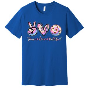 Funny Pickleball Gift Retired Ladies Peace Love Pickleball Great Gift Premium T-Shirt