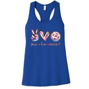 Funny Pickleball Gift Retired Ladies Peace Love Pickleball Great Gift Women's Racerback Tank