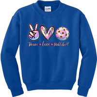 Funny Pickleball Gift Retired Ladies Peace Love Pickleball Great Gift Kids Sweatshirt