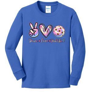 Funny Pickleball Gift Retired Ladies Peace Love Pickleball Great Gift Kids Long Sleeve Shirt