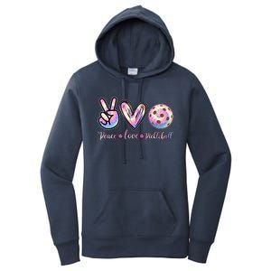 Funny Pickleball Gift Retired Ladies Peace Love Pickleball Great Gift Women's Pullover Hoodie