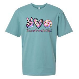 Funny Pickleball Gift Retired Ladies Peace Love Pickleball Great Gift Sueded Cloud Jersey T-Shirt