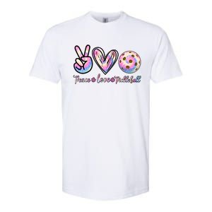 Funny Pickleball Gift Retired Ladies Peace Love Pickleball Great Gift Softstyle CVC T-Shirt