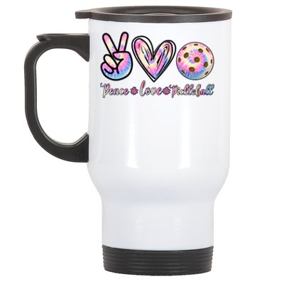 Funny Pickleball Gift Retired Ladies Peace Love Pickleball Great Gift Stainless Steel Travel Mug