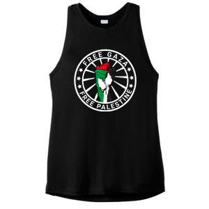 Free Palestine Gaza Palestinian Flag Ladies PosiCharge Tri-Blend Wicking Tank