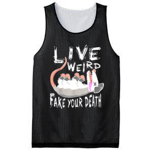 Funny Possum Gift Live Weird Fake Your Death Opossum Mesh Reversible Basketball Jersey Tank