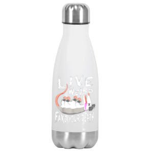 Funny Possum Gift Live Weird Fake Your Death Opossum Stainless Steel Insulated Water Bottle