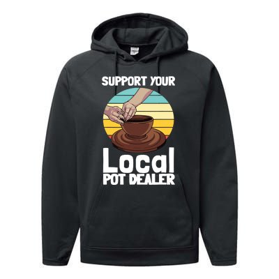 Funny Pottery Gift For Pot Dealer Pottery Artists Performance Fleece Hoodie