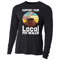 Funny Pottery Gift For Pot Dealer Pottery Artists Cooling Performance Long Sleeve Crew