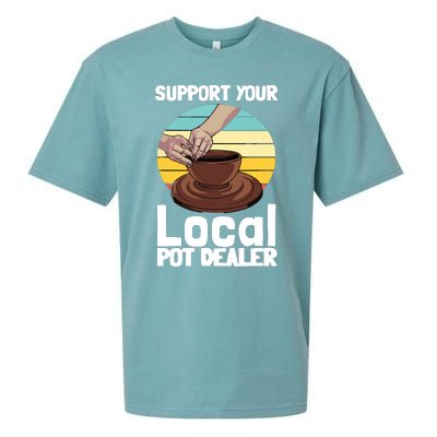 Funny Pottery Gift For Pot Dealer Pottery Artists Sueded Cloud Jersey T-Shirt