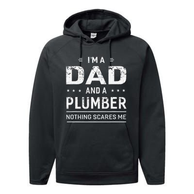 Funny Plumber Gift for Plumbing Dad Father's Day Performance Fleece Hoodie