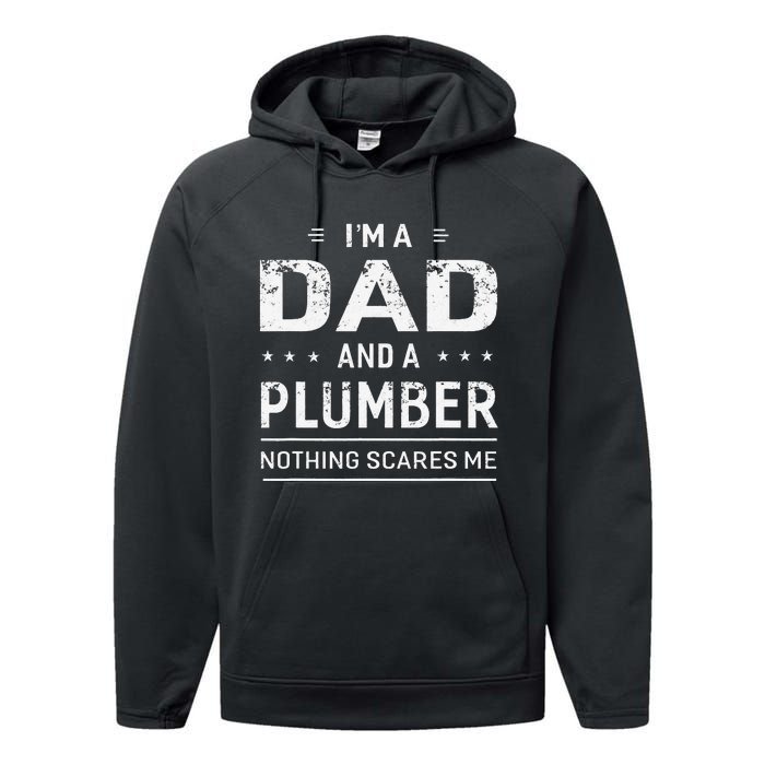 Funny Plumber Gift for Plumbing Dad Father's Day Performance Fleece Hoodie