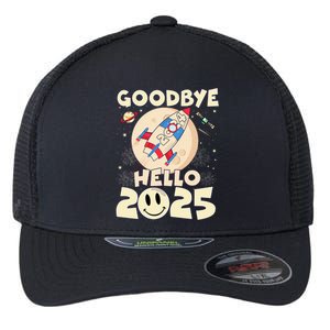 Family Pajamas Goodbye 2024 Hello 2025 Fly Happy New Year Flexfit Unipanel Trucker Cap