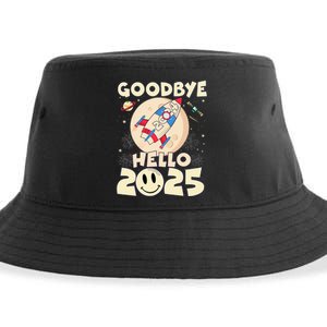 Family Pajamas Goodbye 2024 Hello 2025 Fly Happy New Year Sustainable Bucket Hat