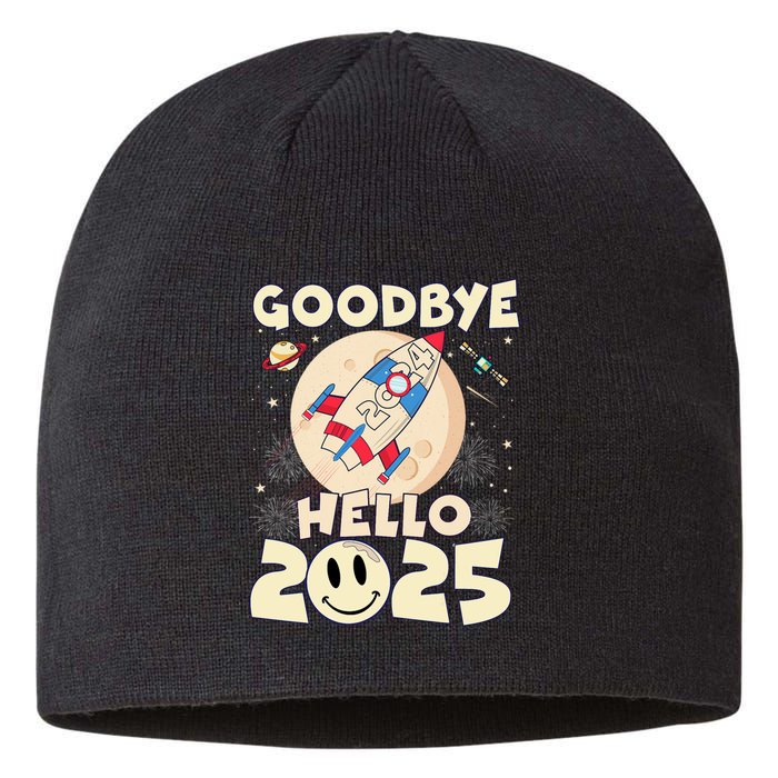 Family Pajamas Goodbye 2024 Hello 2025 Fly Happy New Year Sustainable Beanie