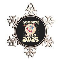 Family Pajamas Goodbye 2024 Hello 2025 Fly Happy New Year Metallic Star Ornament