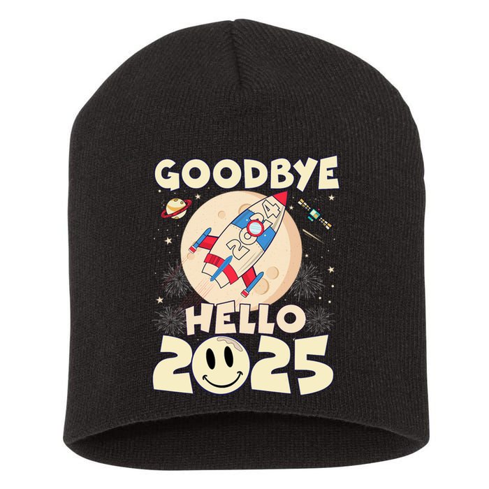 Family Pajamas Goodbye 2024 Hello 2025 Fly Happy New Year Short Acrylic Beanie