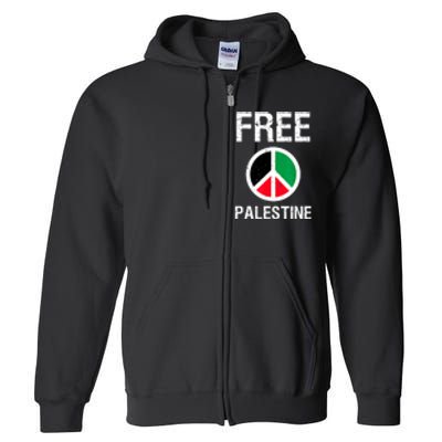 Free Palestine Gaza Palestinian Flag Peace Full Zip Hoodie