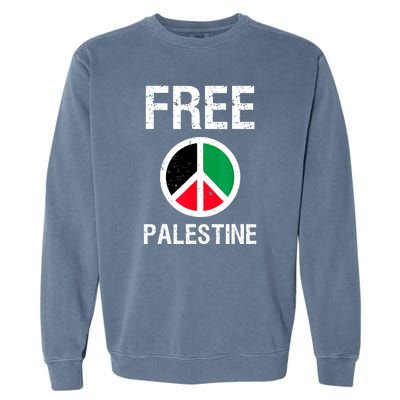 Free Palestine Gaza Palestinian Flag Peace Garment-Dyed Sweatshirt