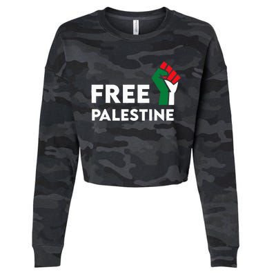 Free Palestine Gaza Flag Freedom for Palestinians Cropped Pullover Crew