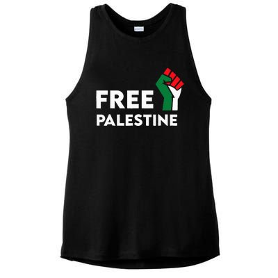 Free Palestine Gaza Flag Freedom for Palestinians Ladies PosiCharge Tri-Blend Wicking Tank