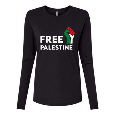 Free Palestine Gaza Flag Freedom for Palestinians Womens Cotton Relaxed Long Sleeve T-Shirt