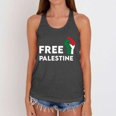 Free Palestine Gaza Flag Freedom for Palestinians Women's Knotted Racerback Tank