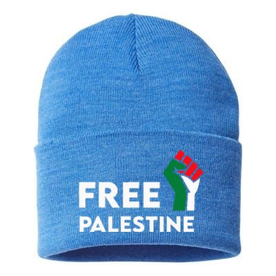 Free Palestine Gaza Flag Freedom for Palestinians Sustainable Knit Beanie